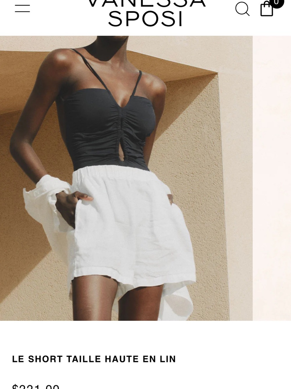 Vanessa Sposi White High-Waist Linen Shorts